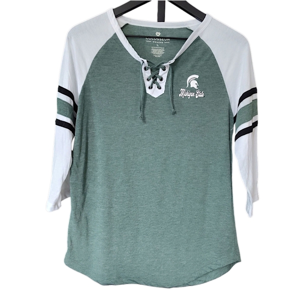 Colosseum Tops - Colosseum Michigan State Spartans Raglan Tee Size Large